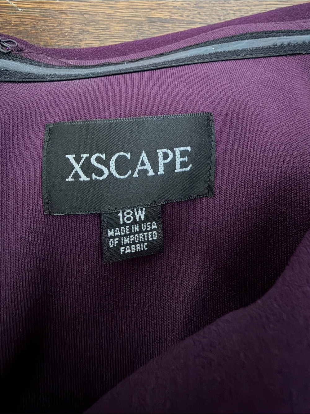 Xscape Off the Shoulder Purple Scuba Dress - Picture 3 of 6
